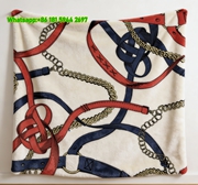 Hermès Red & Blue Belt Chain Print Flannel Throw Blanket IMG_5244
